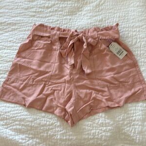 Time & Tru Paper bag shorts.